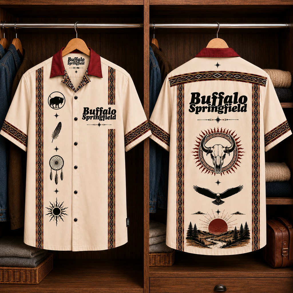 Buffalo Springfield Luxury Design Hawaiian Shirt Folk Rock Inspired Hawaiian Shirt