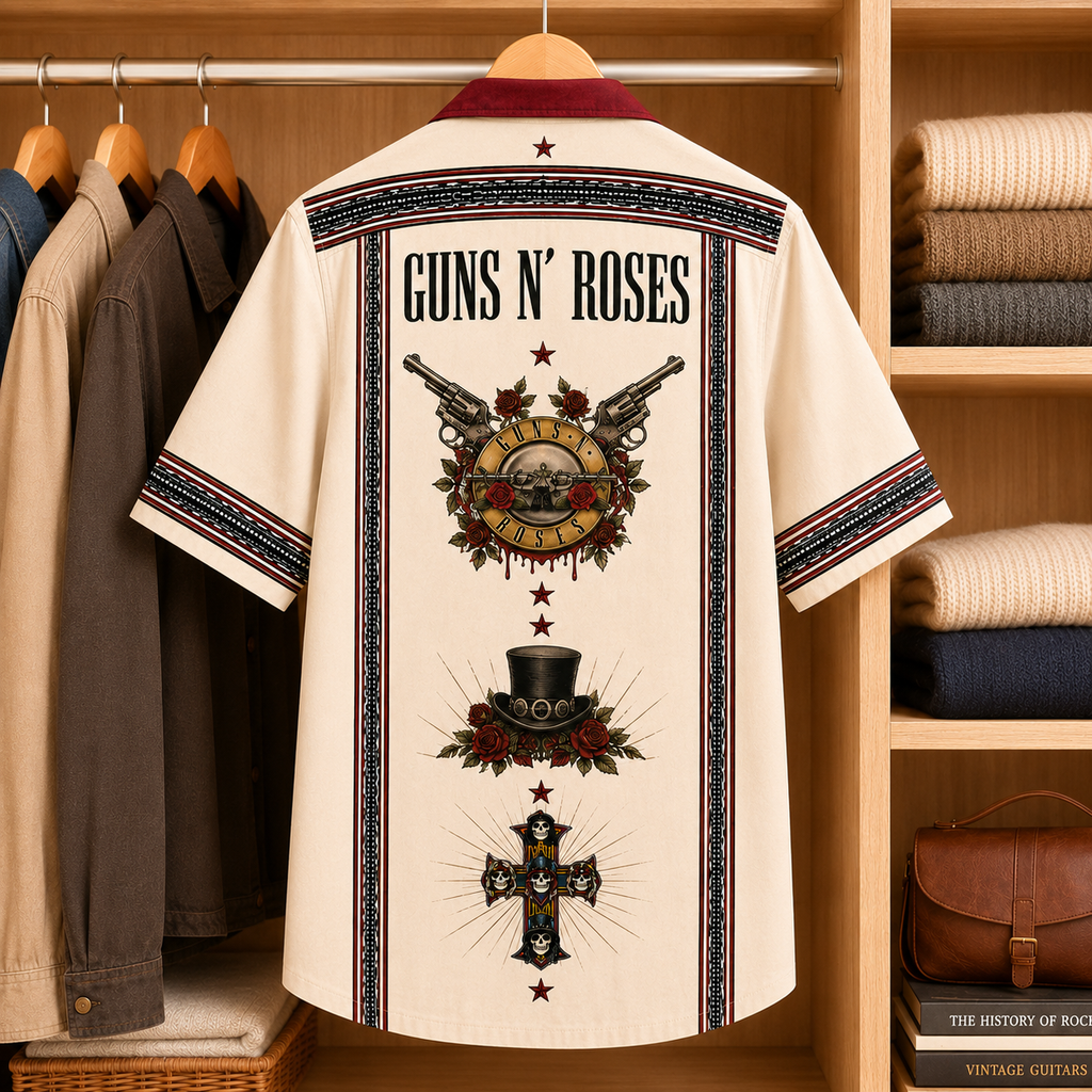 Guns N' Roses Luxury Design Hawaiian Shirt Hard Rock Inspired Hawaiian Shirt
