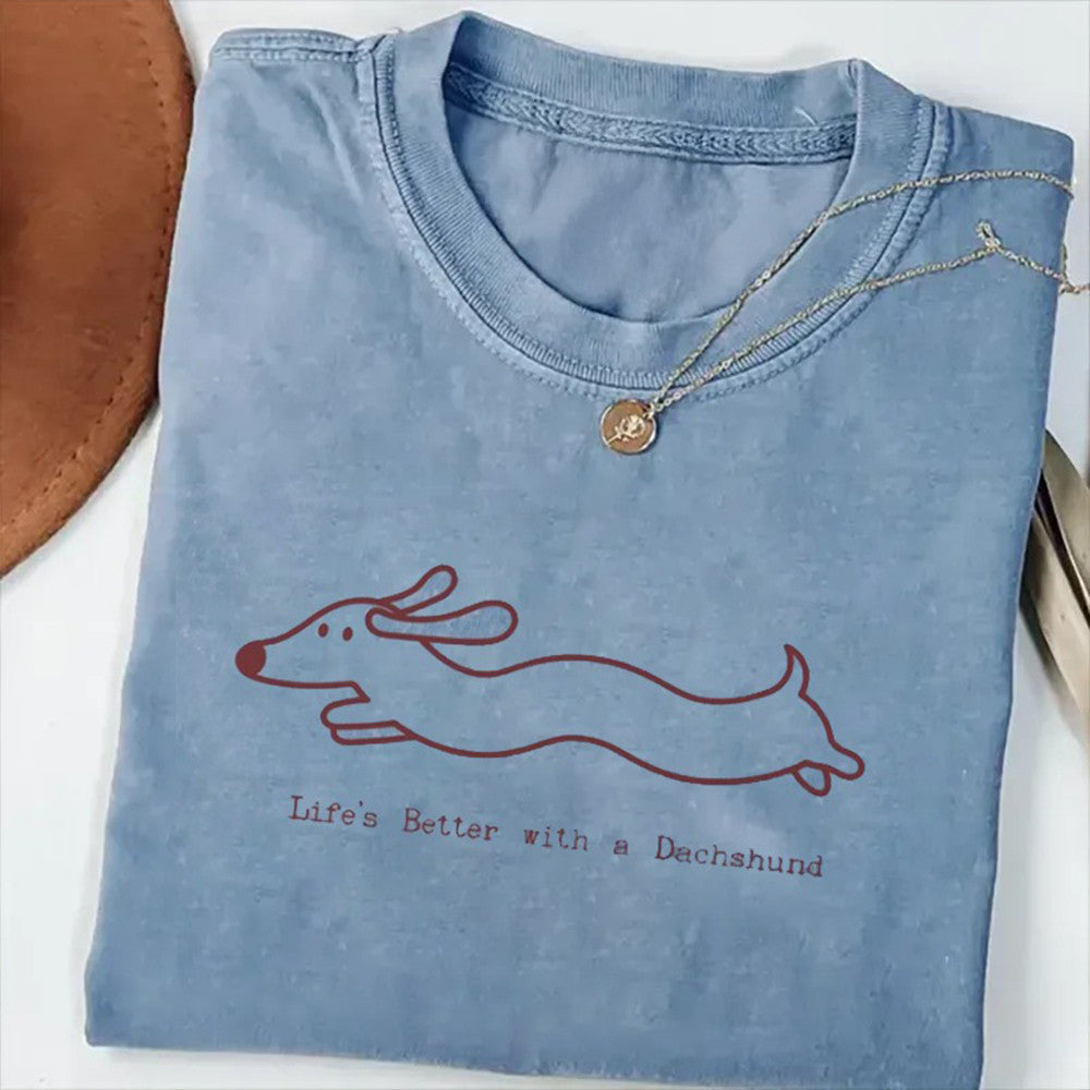 Life's Better With A Dachshund T-Shirt Doxie Sausage Dog Gifts For Dachshund Lovers Owners - Otakuforge