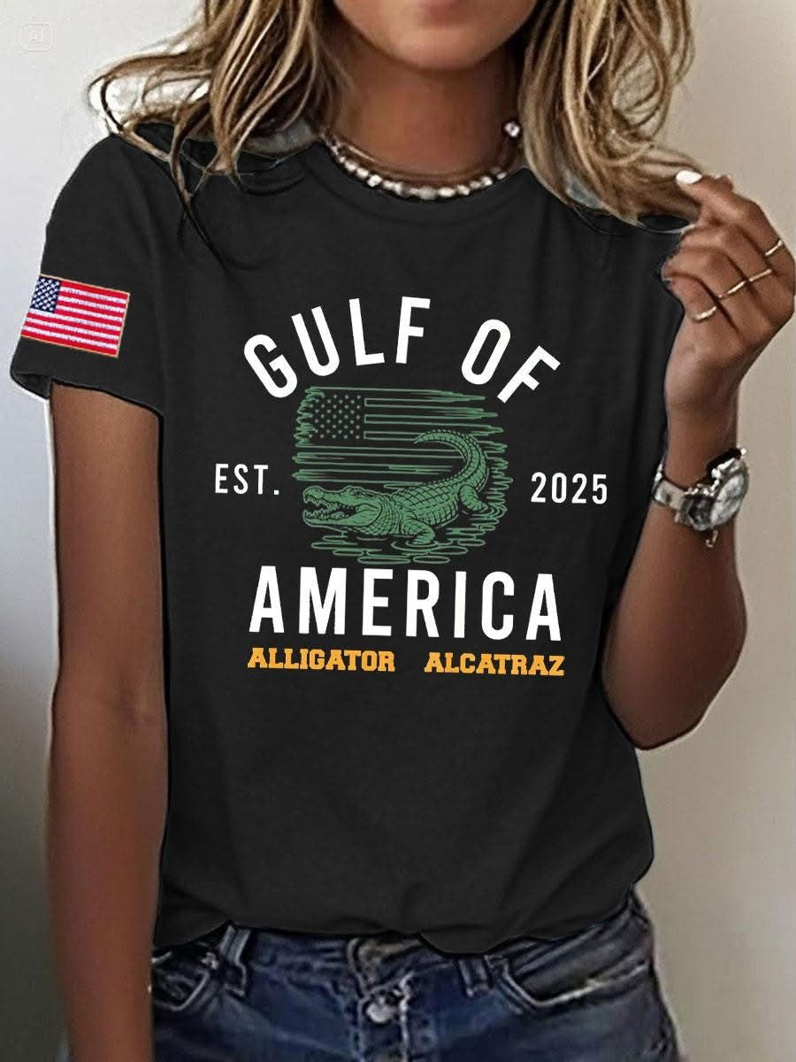Alligator Alcatraz T-Shirt Gulf Of America EST 2025 Trump Alligator Alcatraz Shirts For Sale - Otakuforge