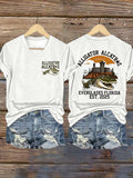 Alligator Alcatraz V-Neck Shirt Women's Trump Florida Everglades EST 2025 Merch Clothing - Otakuforge