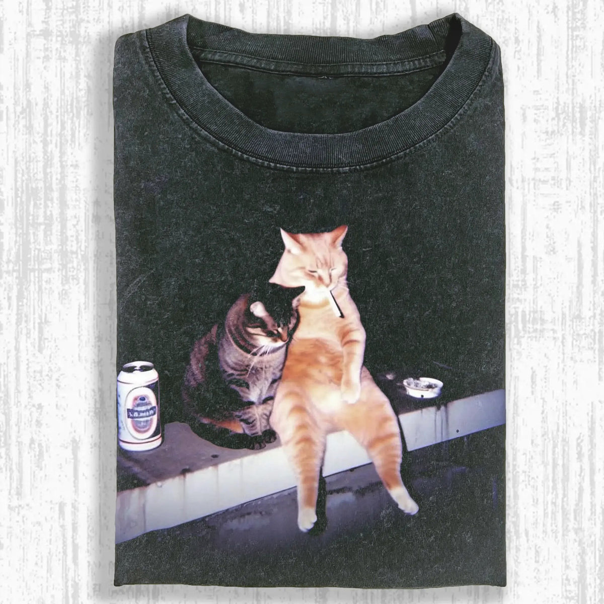 Smoking Cat T-Shirt Funny Hilarious Drunk Cat Graphic Tee Shirts For Men Women - Otakuforge