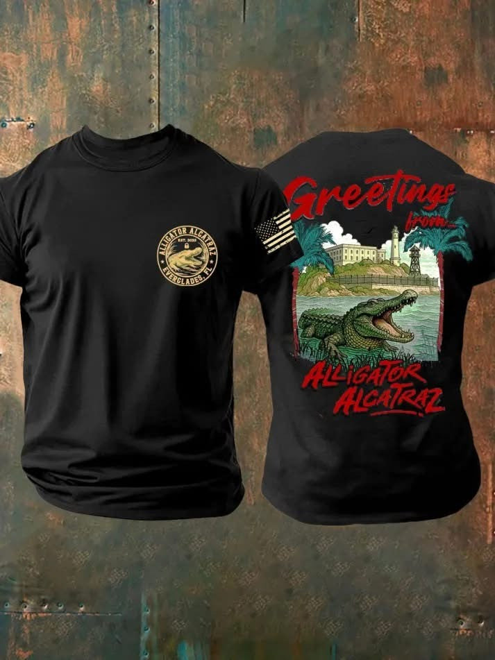 Alligator Alcatraz T-Shirt Crocodiles Greeting From Alligator Alcatraz Shirts For Sale - Otakuforge