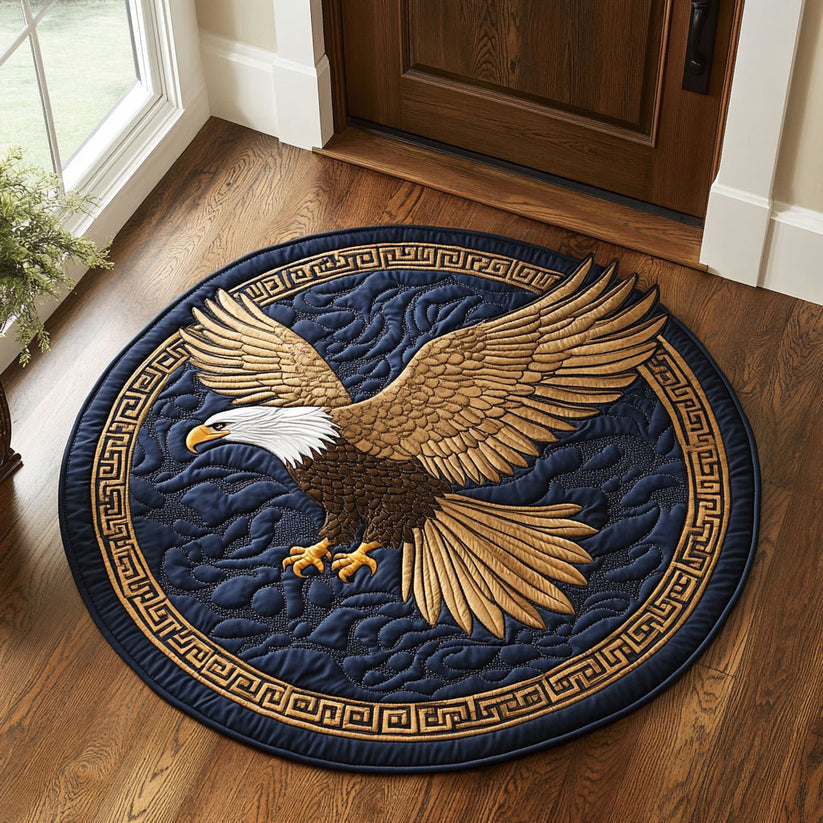 Eagle Radiance Quilted Round Mat Gift Ideas For Eagle Lovers - Otakuforge