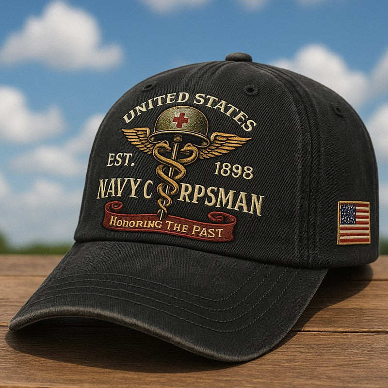 US Navy Medical Corps Print Hat Military Appreciation Navy Pride Gift For Her - Otakuforge