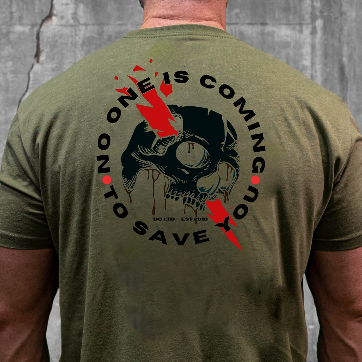 Skull No One Is Coming To Save You T-Shirt Men's Cool Statements Clothing Unique Gifts - Otakuforge
