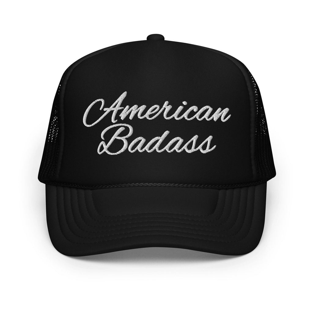 American Badass Hat Trucker Cap Rock Kid White American Bad Ass Trucker Hat - Otakuforge
