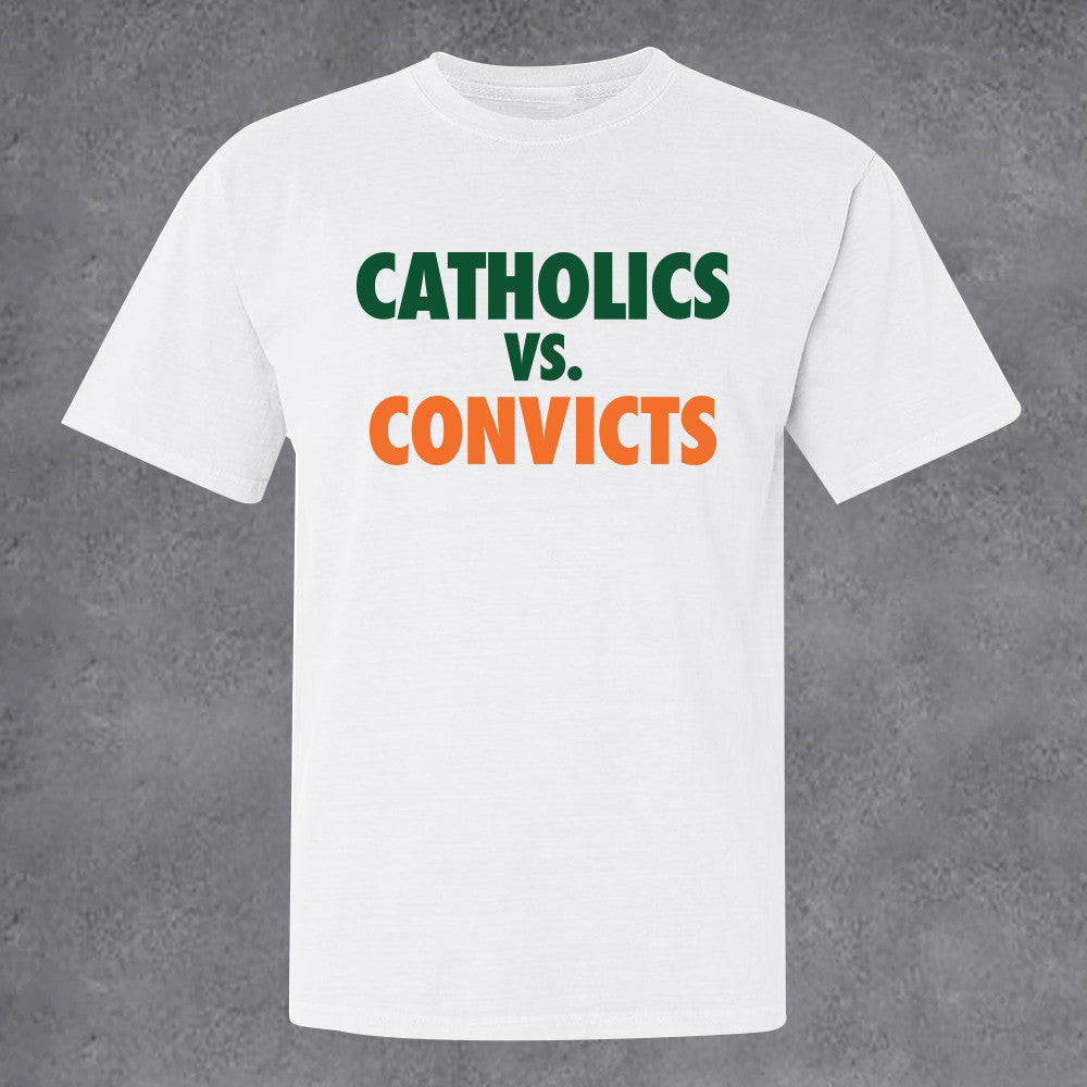 Catholics Vs Convicts Shirt 1988 Throwback Football Rivalry Clothing Game Day Gifts - Otakuforge