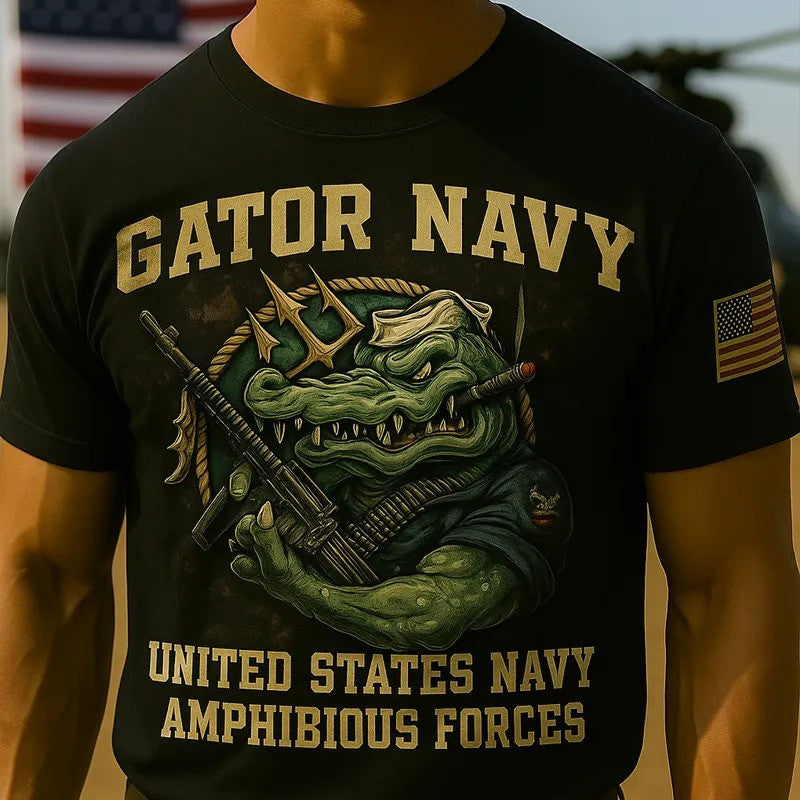 Gator Navy United States Navy Amphibious Force T-Shirt Men's USN Merch Clothing Gifts - Otakuforge