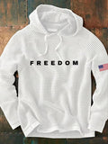 Freedom Charlie Kirk Waffle Hoodie White Charlie Kirk Was Wearing Clothing Wore Tribute - Otakuforge