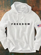 Freedom Charlie Kirk Waffle Hoodie White Charlie Kirk Was Wearing Clothing Wore Tribute - Otakuforge