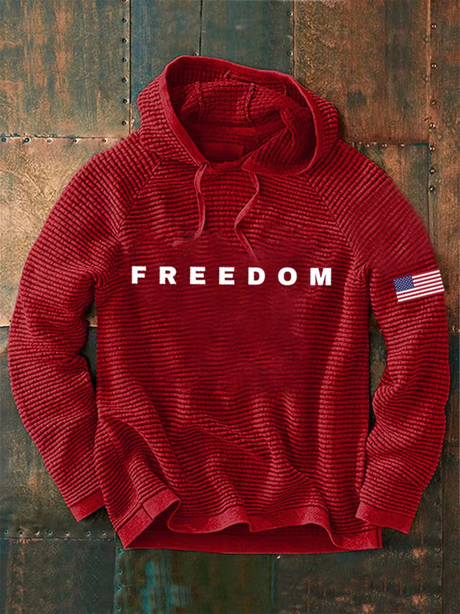 Freedom Charlie Kirk Waffle Hoodie White Charlie Kirk Was Wearing Clothing Wore Tribute - Otakuforge