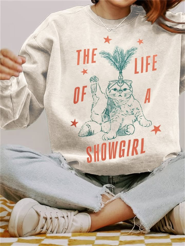 Cat TS12 Showgirl Merch Sweatshirt The Life Of A Showgirl Best Gifts For Swifties - Otakuforge