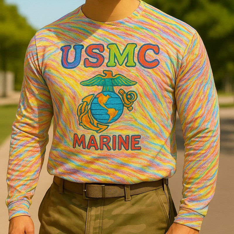 USMC Veteran Crayon Eaters 3D Print T-Shirt U.S Marine Corps Crayon Eaters Apparel - Otakuforge