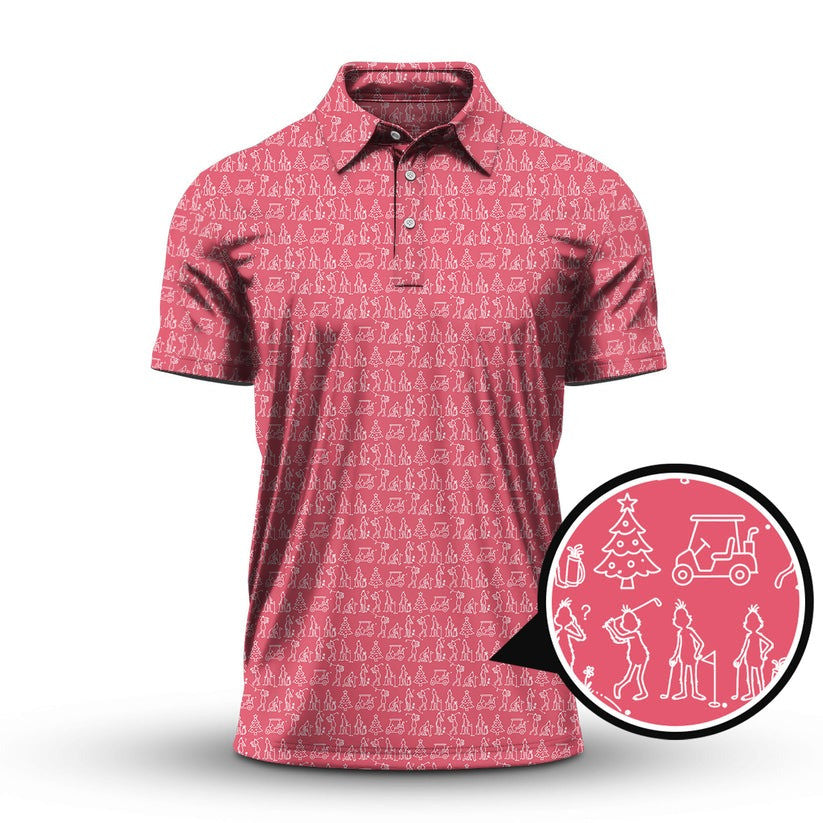 The Grinch Christmas Golf Polo Shirt Grinch Figure Swinging Christmas Golf Shirt - Otakuforge