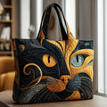 Black Cat Quilted Bag Mystical Cat Fantasy Inspired Xmas Gift For Cat Lovers - Otakuforge