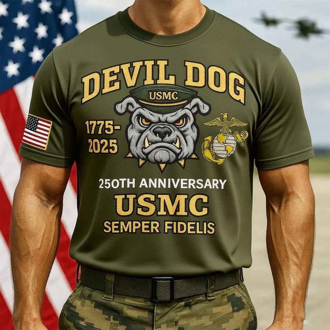 Marine Corps Veteran Devil Dog Semper Fi 250Th Anniversary Shirt 2025 USMC Gifts For Dad - Otakuforge