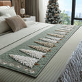 Frosty Pines Christmas Quilted Bed Runner Xmas Duvet Cover Gift Ideas For Wife - Otakuforge