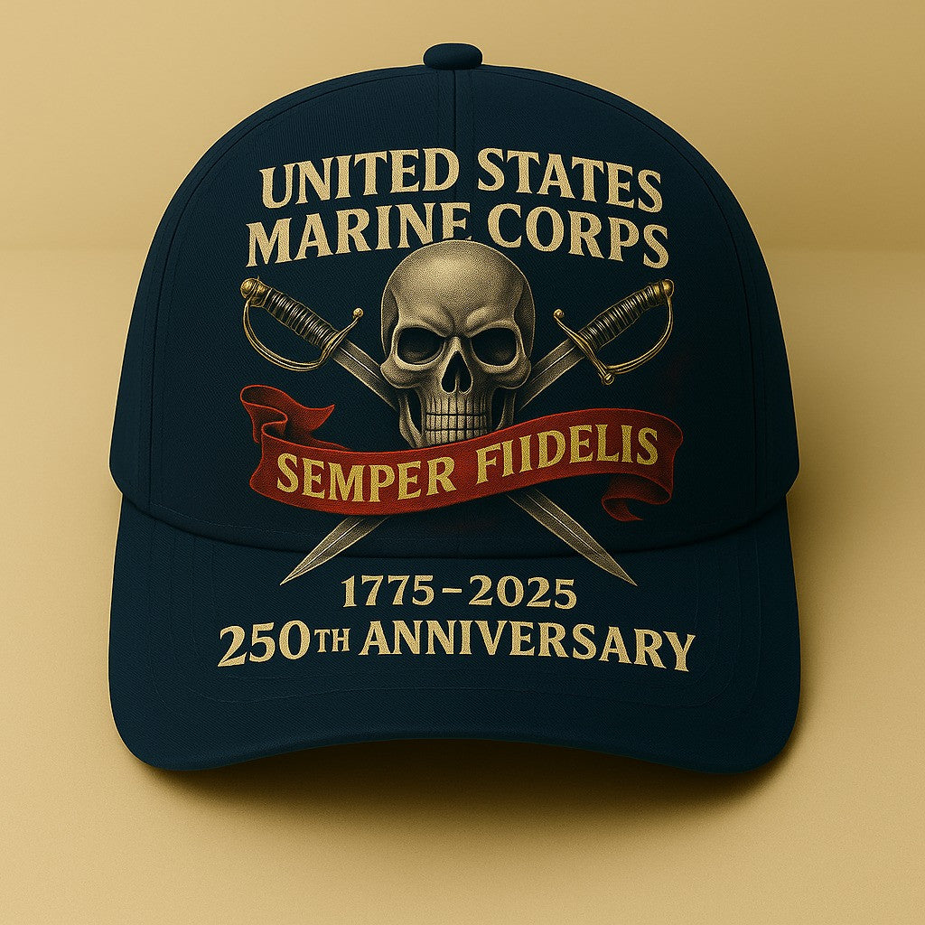 United States Marine Corps 250th Anniversary Hat Semper Fidelis Ball Cap USMC Merch Gifts - Otakuforge