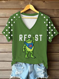 Portland Frog Resist V-Neck Shirt Portland Frog Activist Clothing Gifts For Patriots - Otakuforge