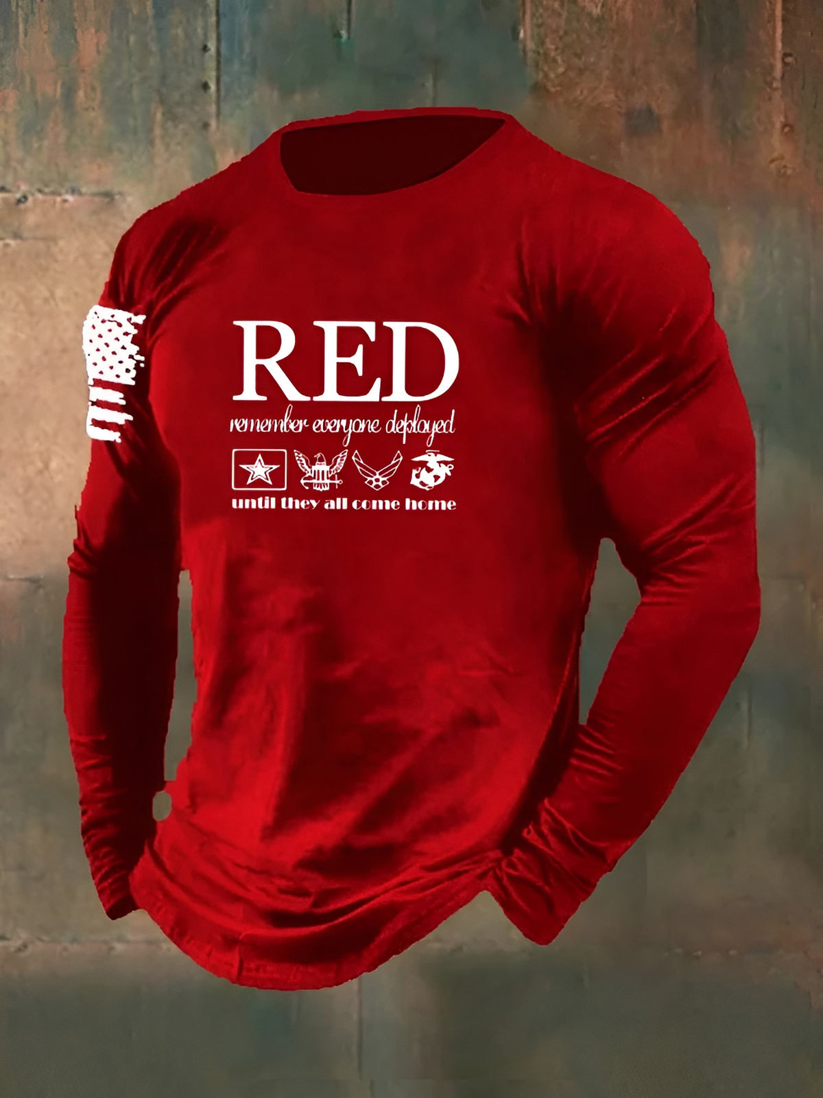 RED Remember Everyone Deployed Long Sleeve Shirt Until They All Come Home Veteran Day Gifts - Otakuforge