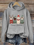 Cat Meowy Christmas Hoodie Cute Kitten Sweatshirt Gifts Ideas For Cat Lovers - Otakuforge