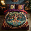 Tree Of Life Quilted Bedding Set Bohemian Bed Sheet Set Bedroom Decor Gifts Ideas - Otakuforge