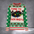 Black Cat Time To Fck Shit Up Ugly Christmas Sweater Funny Cat Apparel Winter Outfit Xmas Gifts - Otakuforge