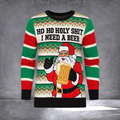 Holy Shirt I Need A Beer Ugly Christmas Sweater Humorous Xmas Clothing Funny Holiday Party Gift - Otakuforge