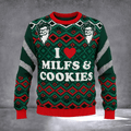 I Love Milfs And Cookies Ugly Christmas Sweater Funny Xmas Clothing Hilarious Christmas Gifts - Otakuforge