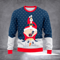 Santa Claus Beverage Ugly Christmas Sweater Funny Santa Sweater Holiday Wear Gifts - Otakuforge