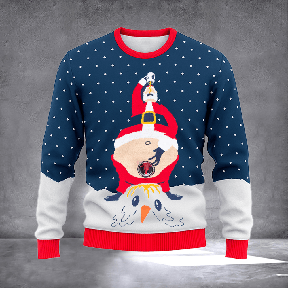 Santa Claus Beverage Ugly Christmas Sweater Funny Santa Sweater Holiday Wear Gifts - Otakuforge