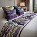 Dragonfly Trail Quilted Bed Runner Lavender Floral Bed Runner Bedroom Decoration Gifts - Otakuforge