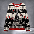Black Cat Merry Creepmas Ugly Christmas Sweater Gothic Xmas Apparel Christmas Merch Gifts - Otakuforge
