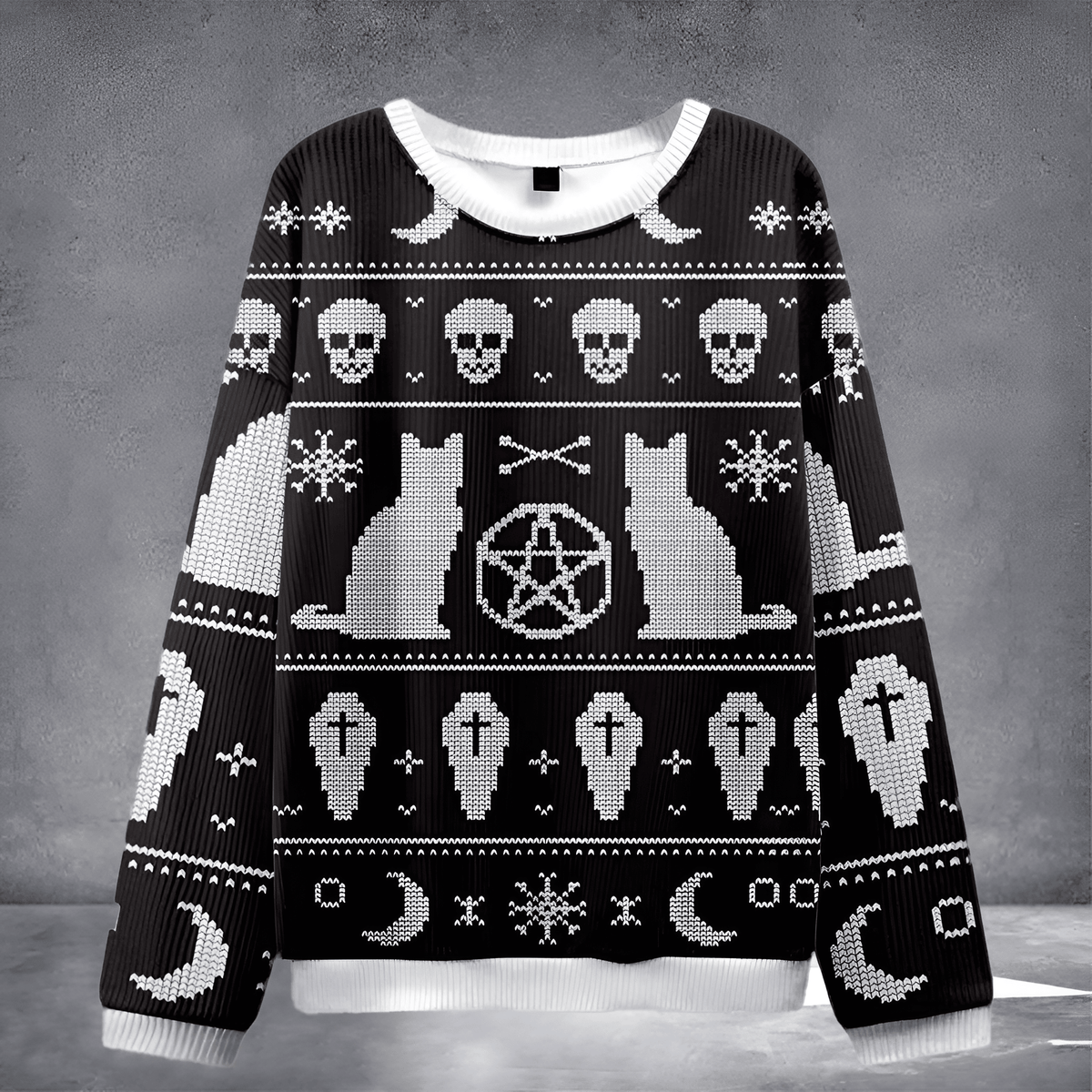 Cat Spiritual Ugly Christmas Sweater Gothic Style Clothing Xmas Apparel Xmas Gifts For Her - Otakuforge