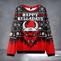 Happy Helladays Satanic Ugly Christmas Sweater Christmas Evel Sweater Funny Holiday Clothing - Otakuforge