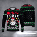 I Do It For The Hos Ugly Christmas Sweater Funny Santa Pullover Ugly Sweater Party Outfits Gift - Otakuforge
