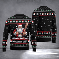 Naughty List Santa Claus Ugly Christmas Sweater Funny Santa Apparel Christmas Pullover - Otakuforge