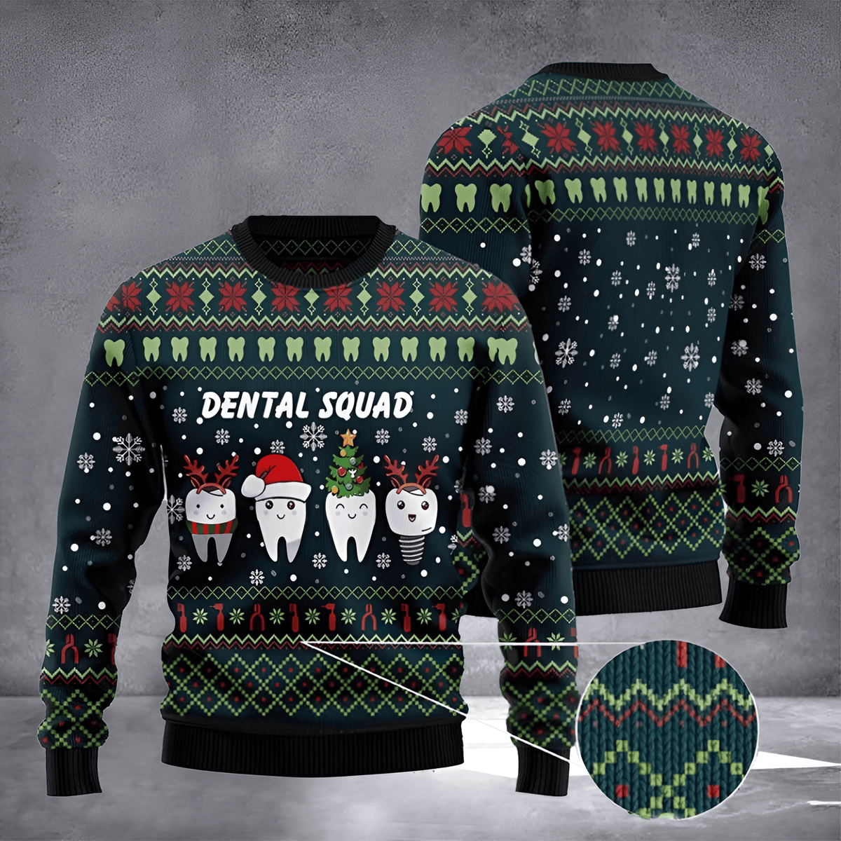 Dental Squad Ugly Christmas Sweater Cute Dental Sweater Xmas Merch Christmas Gifts For Dentist - Otakuforge
