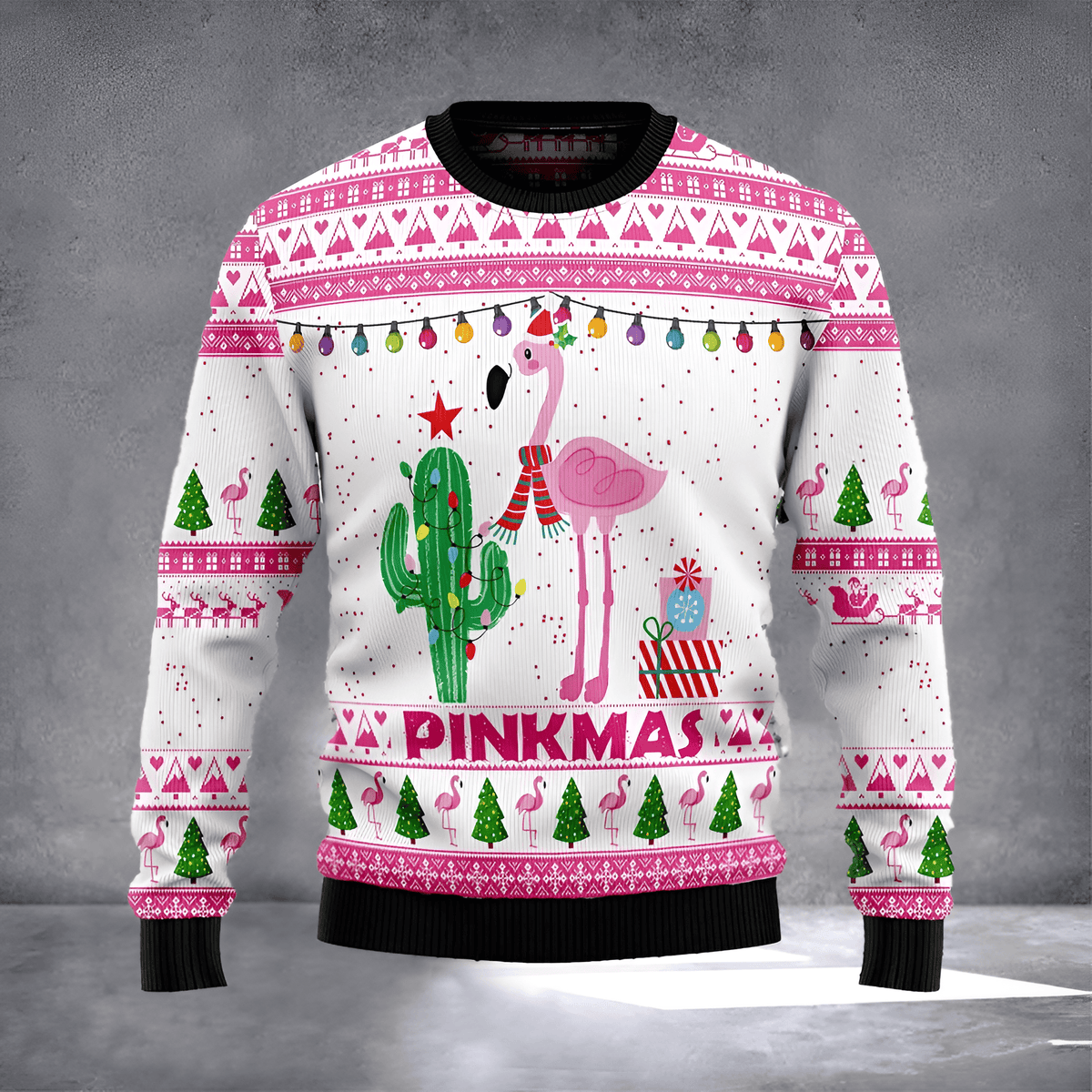 Flamingo Pinkmas Ugly Christmas Sweater Festive Clothing Xmas Merch Christmas Presents - Otakuforge