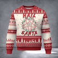 Hail Santa Ugly Christmas Sweater Candy Pentagram Xmas Pullovers Xmas Party Outfits Gifts - Otakuforge