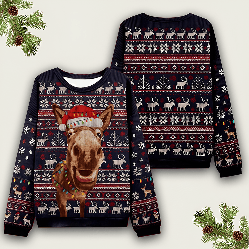 Donkey Ugly Christmas Sweater Best Funny Merch Xmas Clothing Christmas Gifts For Boyfriend - Otakuforge