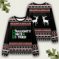Naughty Ugly Sweater Nice Christmas Apparel Xmas Clothing Best Christmas Gift For Her - Otakuforge