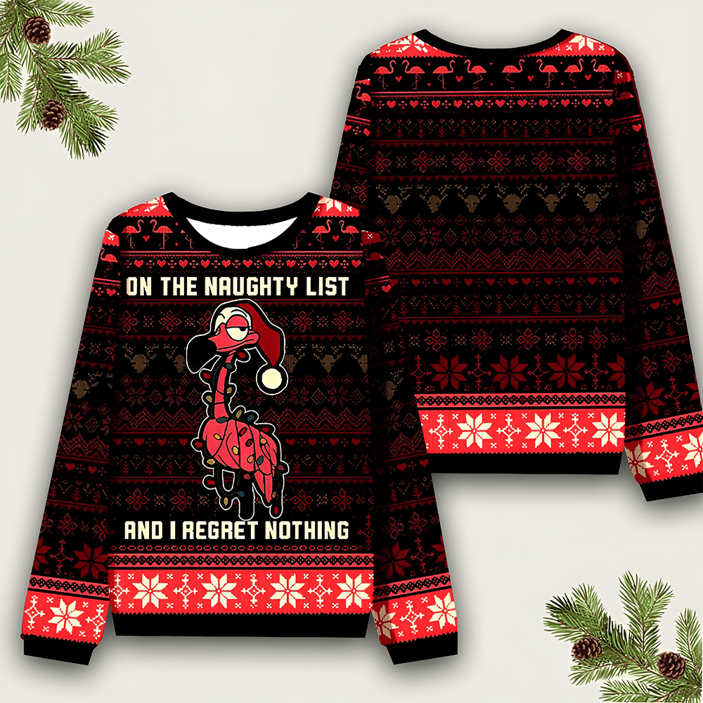 On The Naughty List Ugly Sweater Best Funny Christmas Clothing Christmas Gift Ideas - Otakuforge