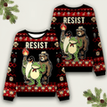 Resist Frog Ugly Christmas Sweater No Kings Shirt Antifa Clothing Best Christmas Gift - Otakuforge