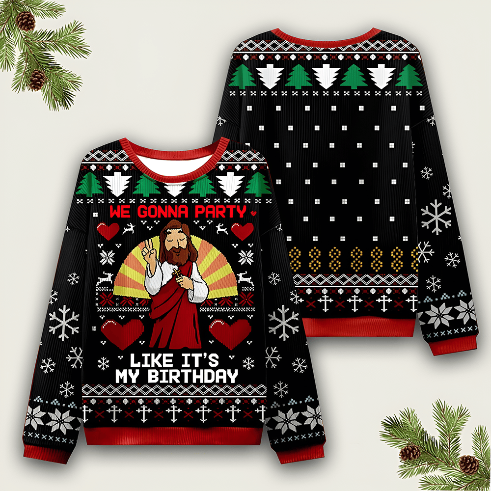 We Gonna Party Ugly Sweater Jesus Is King Shirt Christian Merch Best Christmas Gift Ideas - Otakuforge