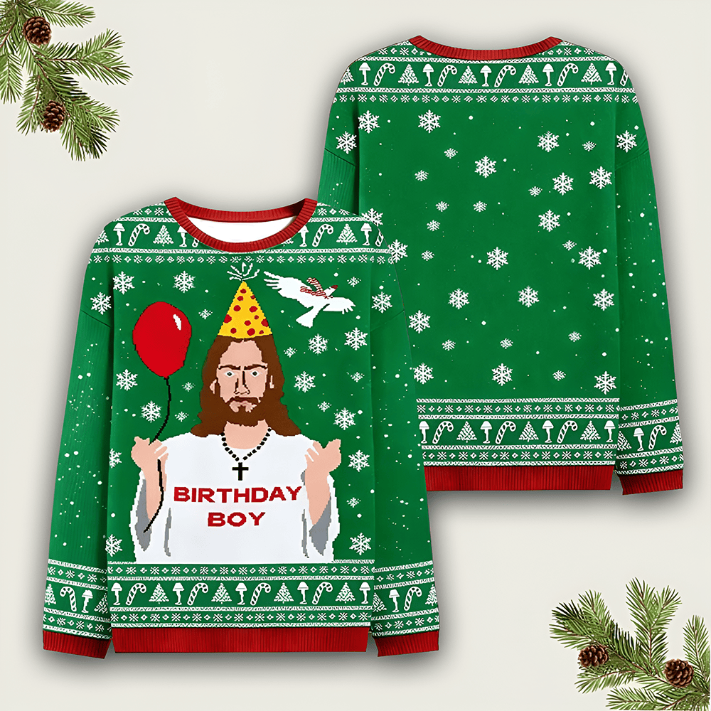 Jesus Birthday Boy Ugly Christmas Sweater Funny Jesus Birthday Apparel Christmas Gift Ideas - Otakuforge