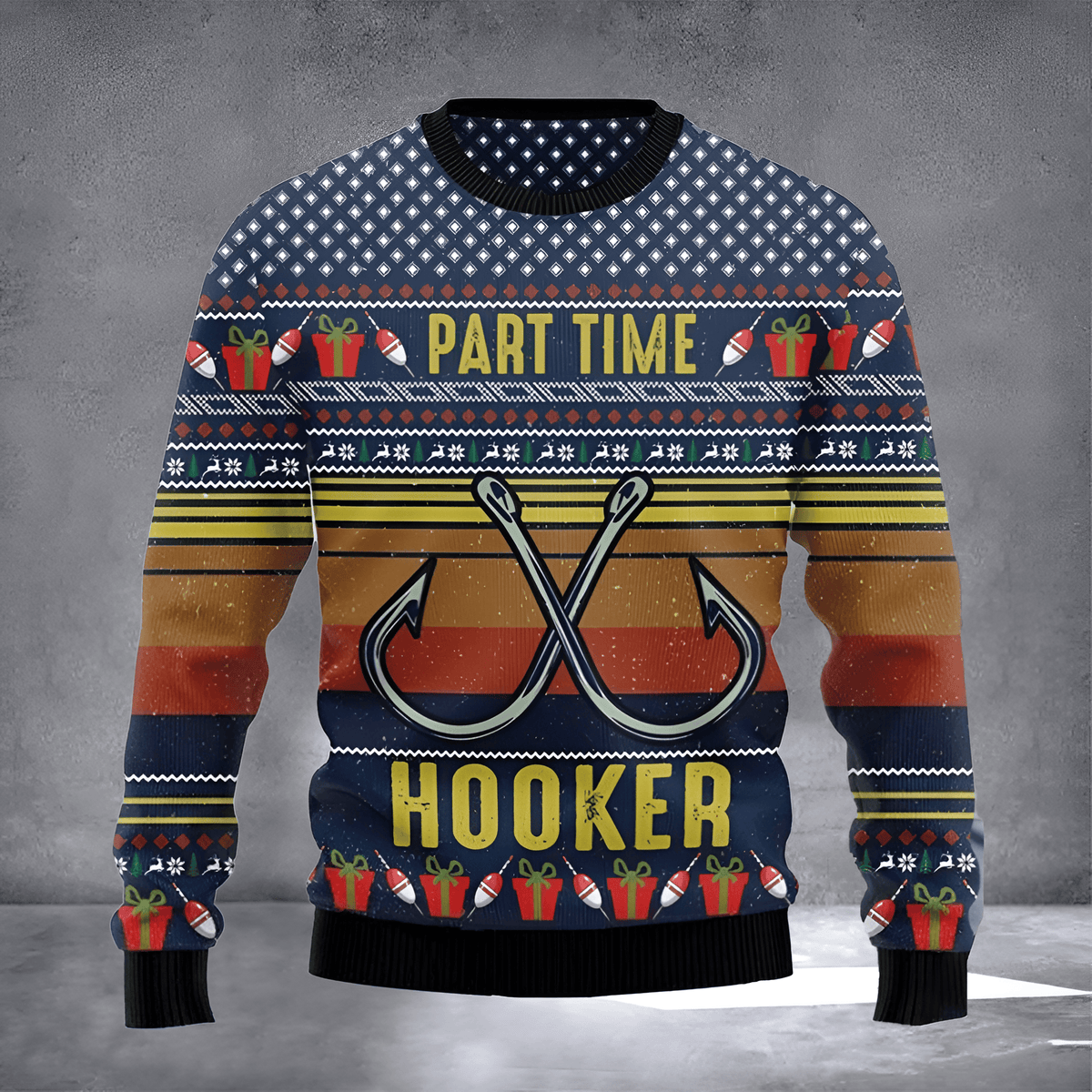 Part Time Hooker Ugly Christmas Sweater Funny Holiday Clothing Fishing Lovers Xmas Gifts - Otakuforge