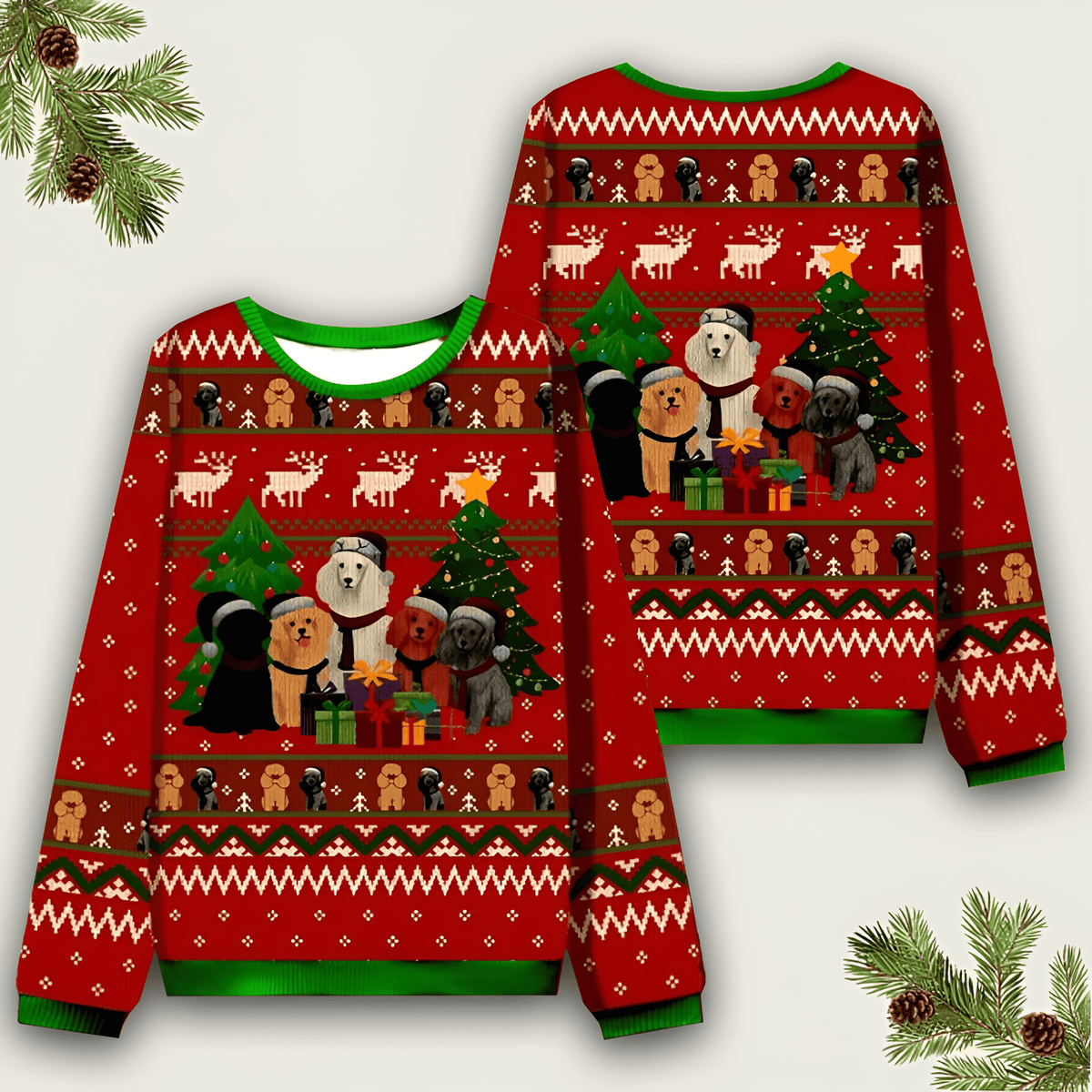 Dogs Gathering Ugly Sweater Cute Christmas Sweaters Xmas Clothing Gift For Pet Lovers - Otakuforge