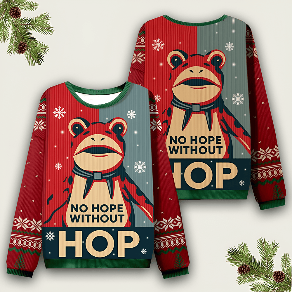 Frog Resist Christmas Ugly Sweater Antifa Clothing No Kings Merch Xmas Gift For Her - Otakuforge